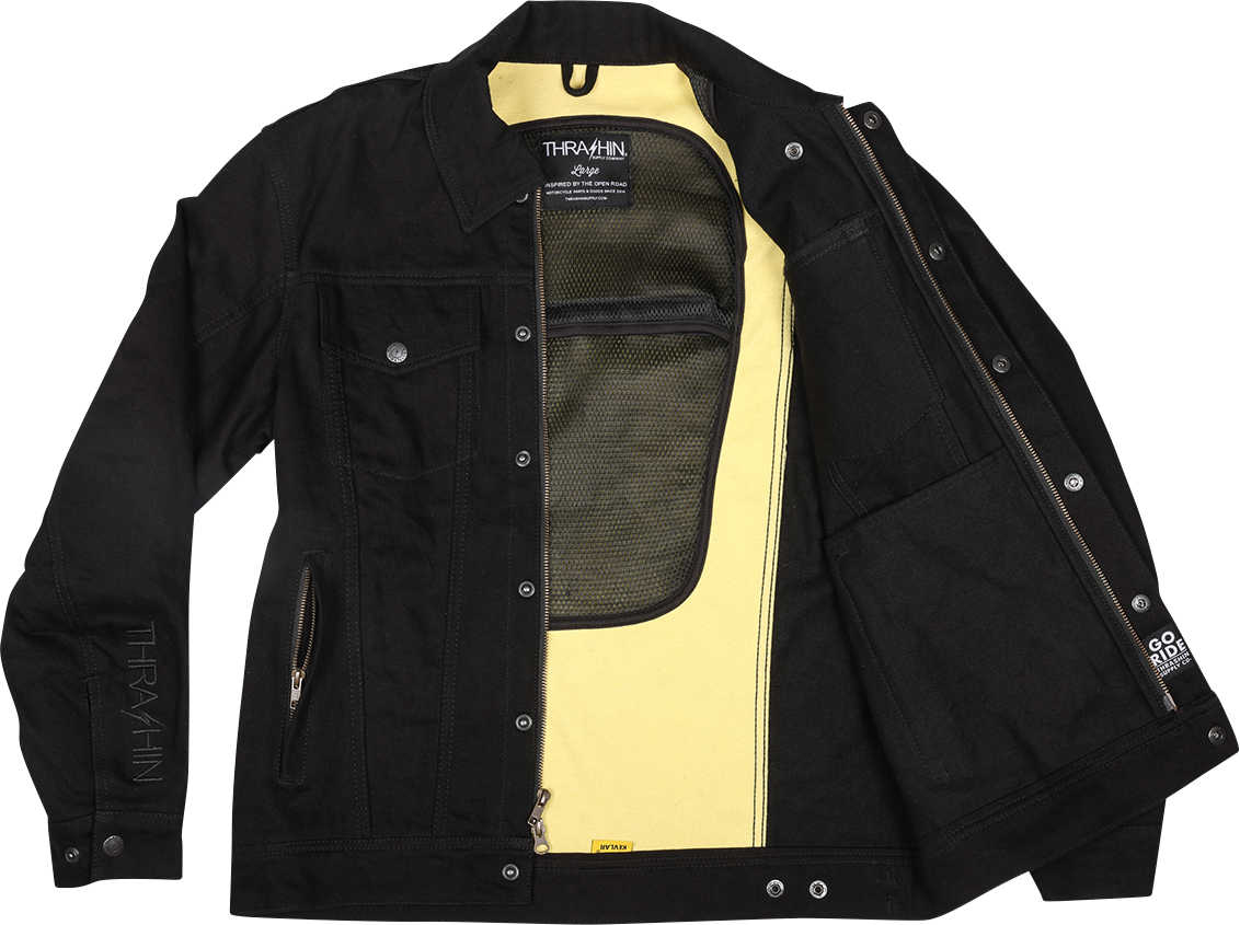 THRASHIN SUPPLY CO. Highway v2 Denim Riding Jacket - Black - Medium TMJ-10-09