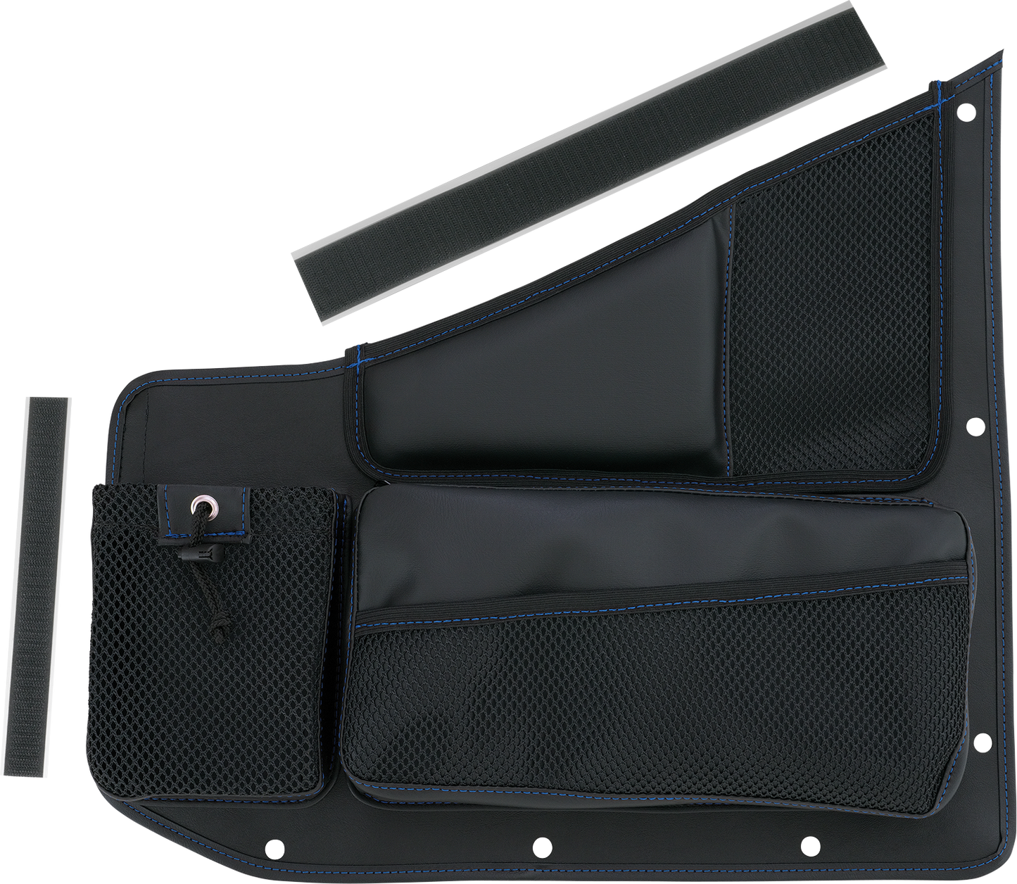 SHOW CHROME Kaliber Organizer - Passenger - Black w/ Blue Stitching H44-7PBLU
