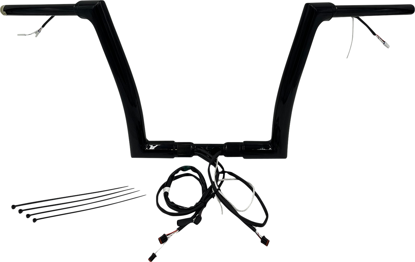 FAT BAGGERS INC. EZ Install Wired 1-1/2" Flat Top Handlebar Kit - 12" - Black 601312-B