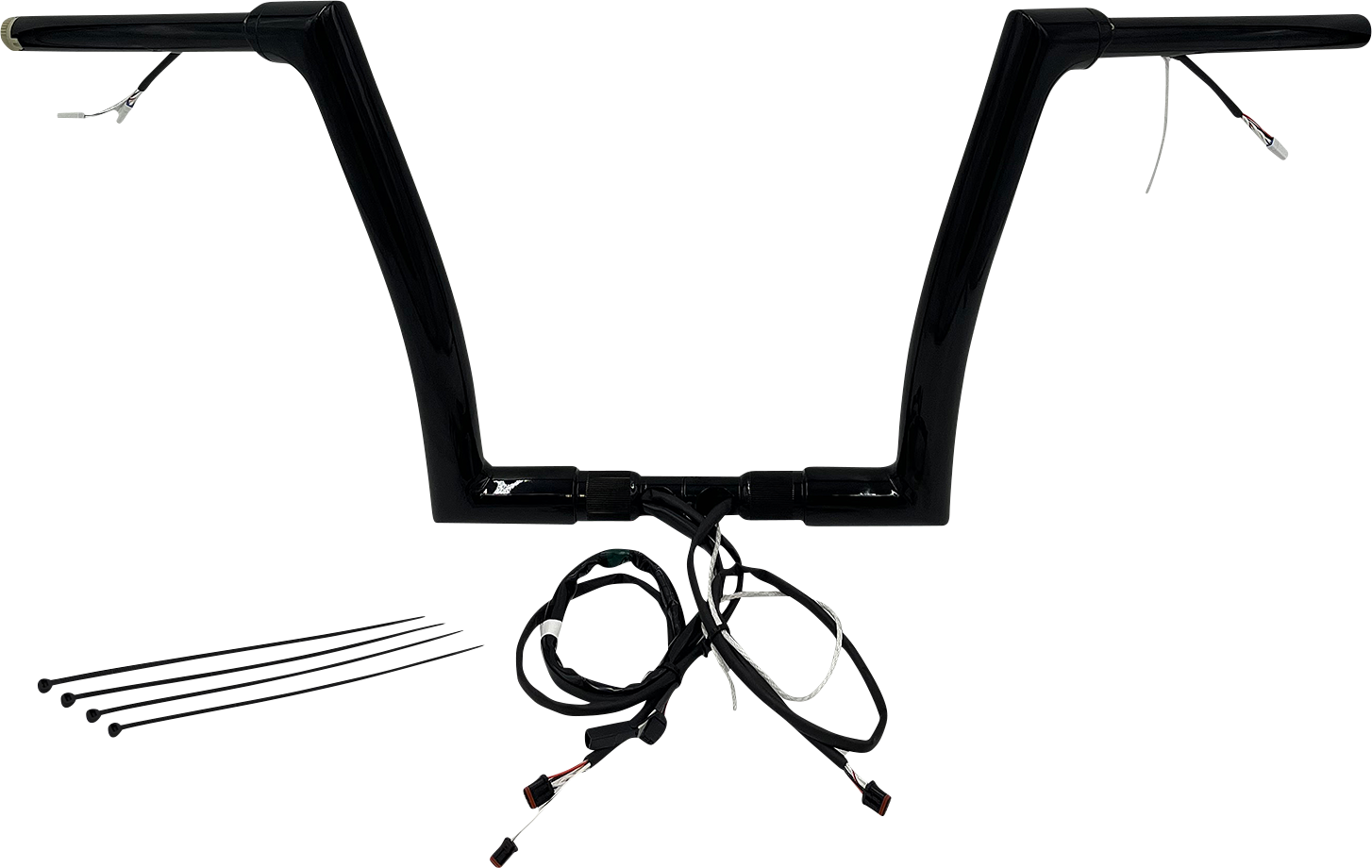 FAT BAGGERS INC. EZ Install Wired 1-1/2" Flat Top Handlebar Kit - 12" - Black 601312-B