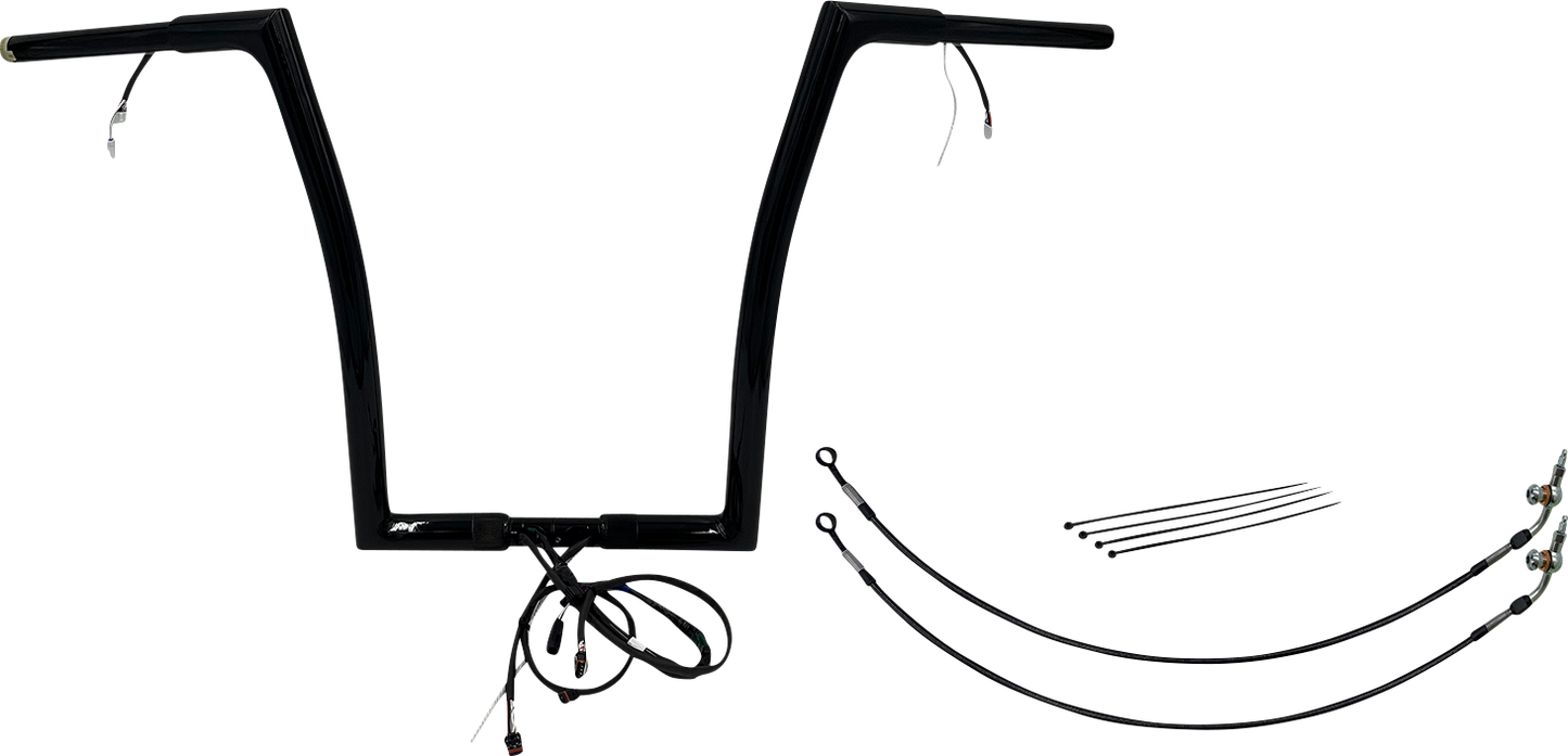 FAT BAGGERS INC. EZ Install Wired 1-1/4" Flat Top Handlebar Kit - 16" - Black 702916-B