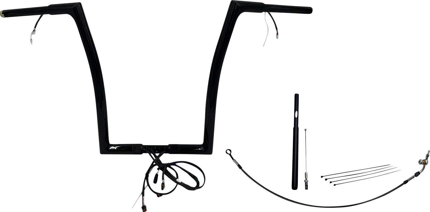 FAT BAGGERS INC. EZ Install Wired 1-1/4" Flat Top Handlebar Kit - 16" - Black 712916-B
