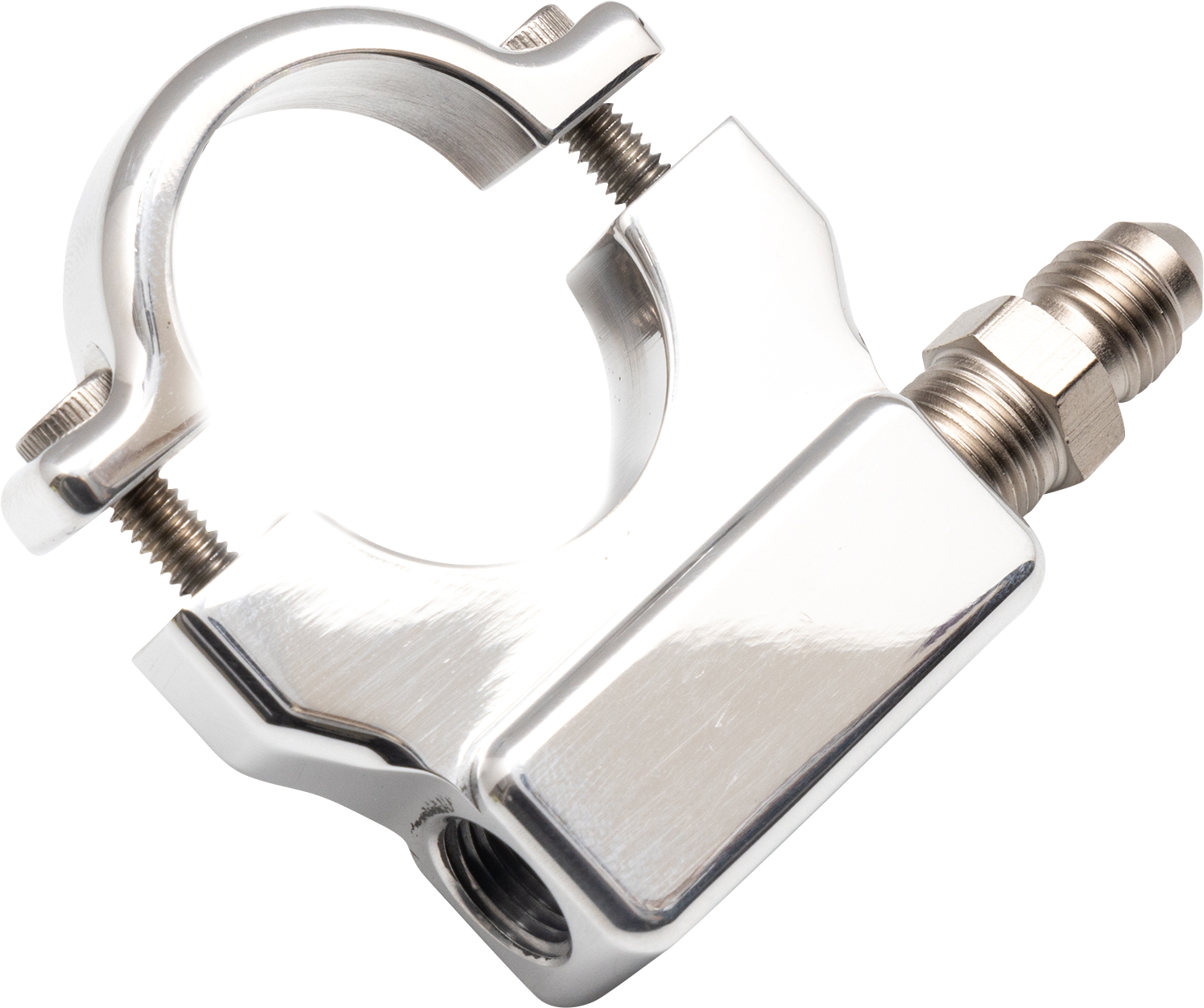 FEULING PARTS Oil Pressure Gauge Mount - 1.25" - Chrome 9056