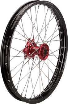 MOOSE OFFROAD Wheel Assembly - SX-1 - Complete - Front - Black Wheel/Red Hub - 21x1.6 - Beta BF-160-21BKRD