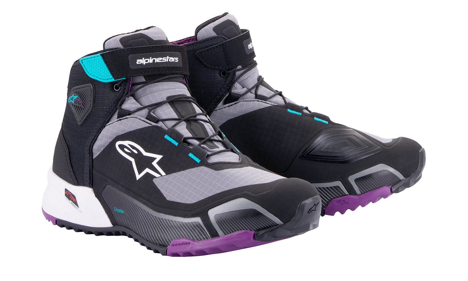ALPINESTARS Stella CR-X Drystar® Shoes - Black/Gray/Teal/Purple - US 9.5 2611523137095
