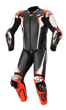 ALPINESTARS Racing Absolute v2 1-Piece Leather Suit - Black/White/Red Fluo - US 44 / EU 54 3156323123154