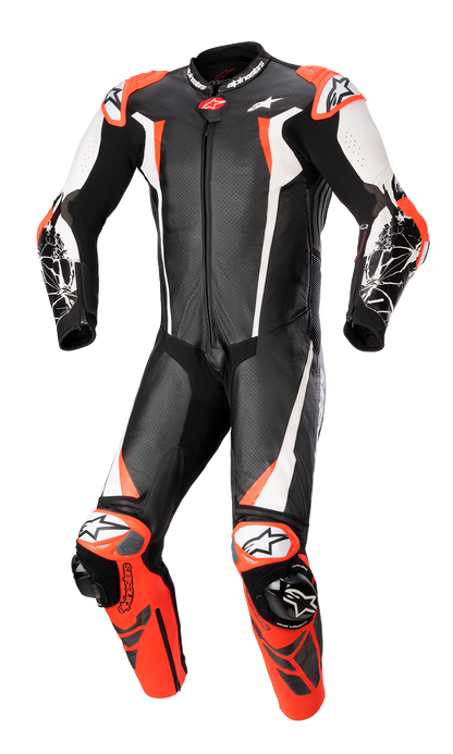ALPINESTARS Racing Absolute v2 1-Piece Leather Suit - Black/White/Red Fluo - US 44 / EU 54 3156323123154
