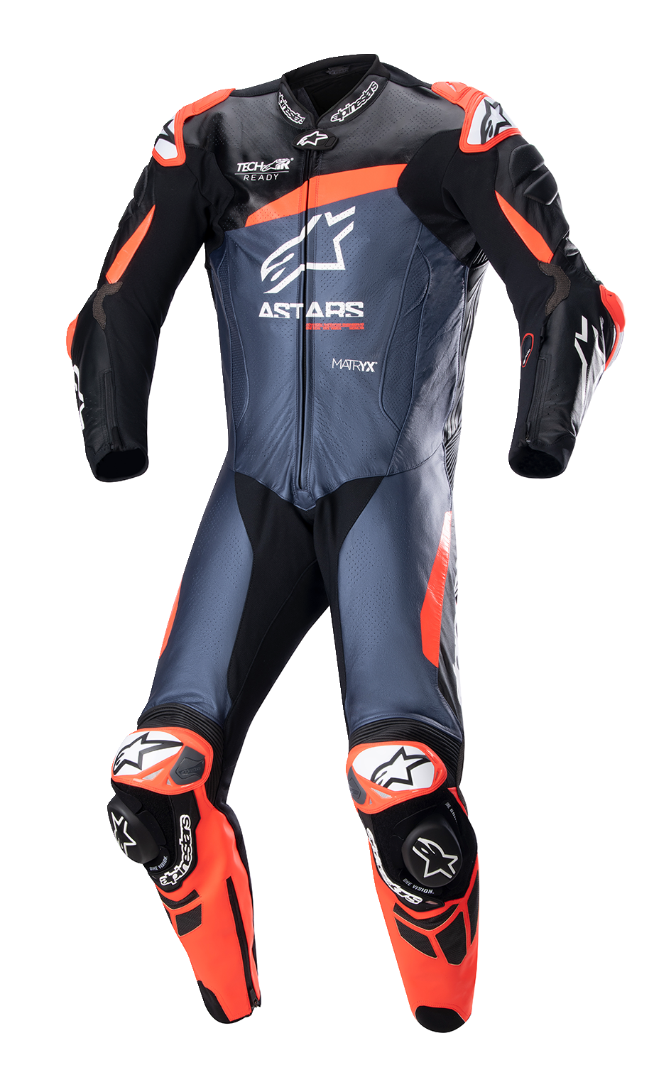 ALPINESTARS GP Plus v4 Leather Suit - Black/Red Fluo/Dark Blue - US 46 / EU 56 3150523135756