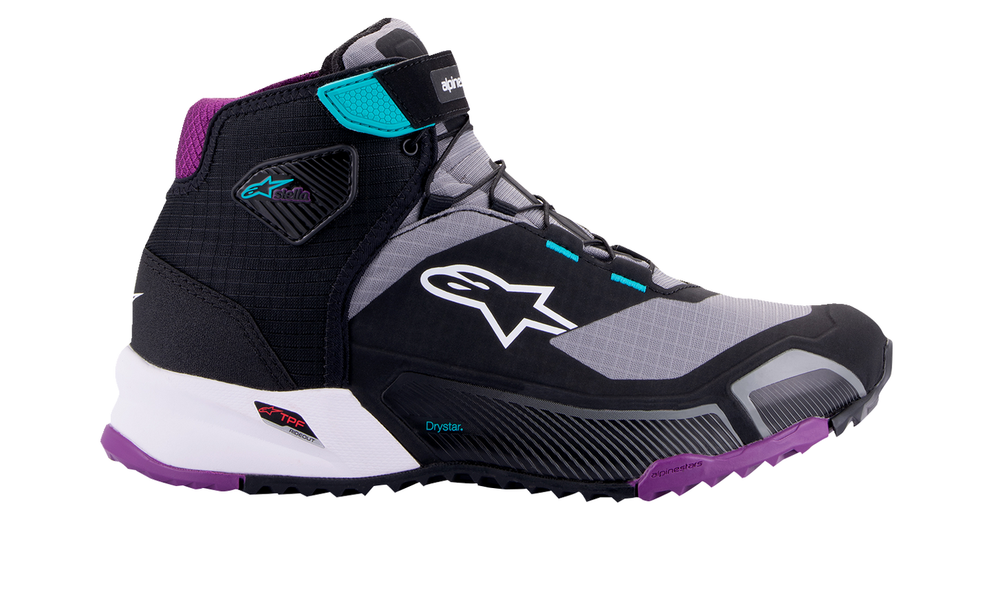 ALPINESTARS Stella CR-X Drystar® Shoes - Black/Gray/Teal/Purple - US 10.5 26115231370105