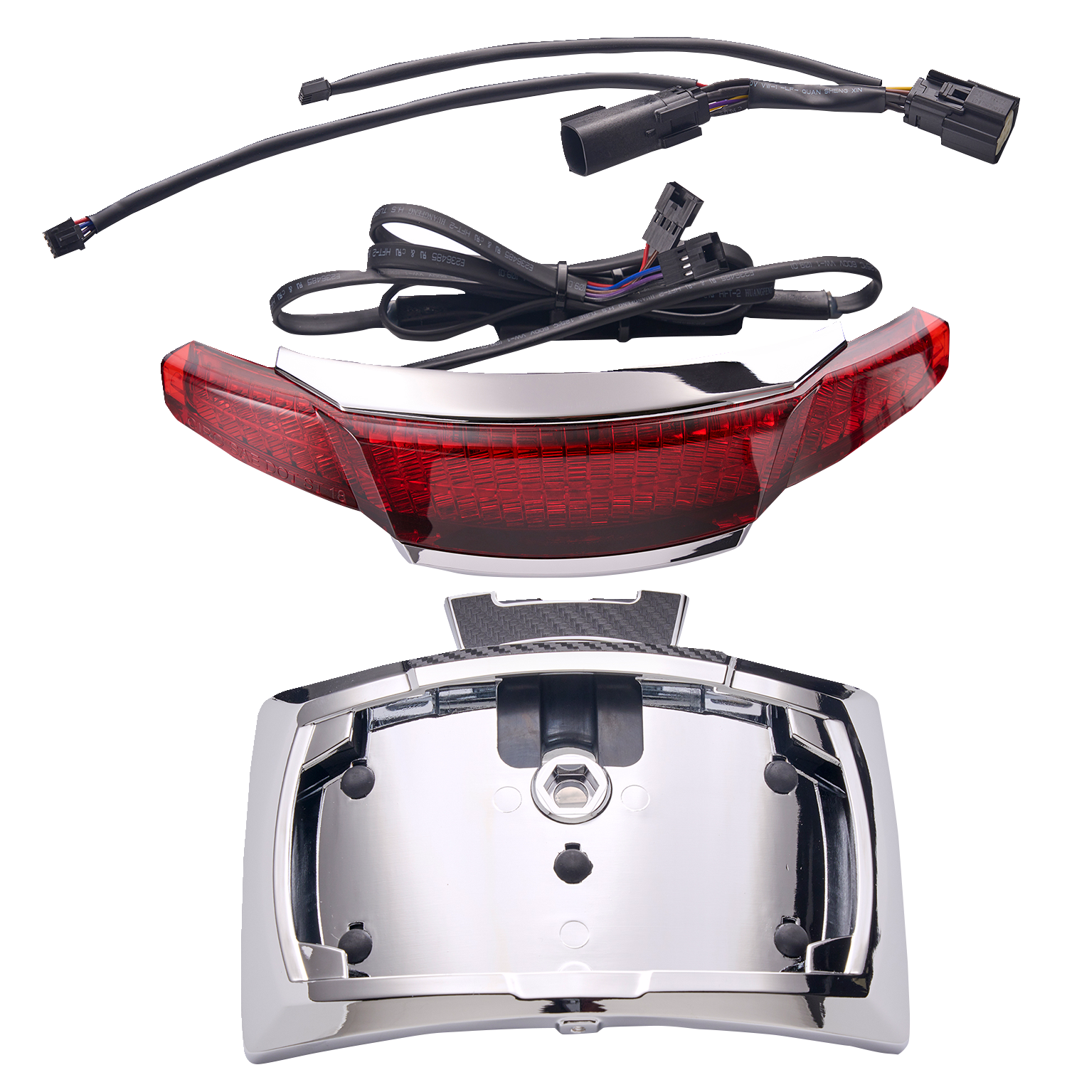 CIRO Taillight/License Plate Holder - Red Lens - Chrome 40373