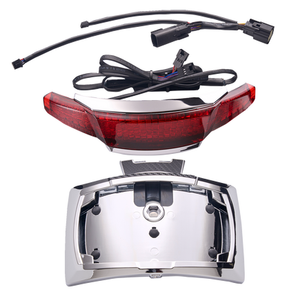 CIRO Taillight/License Plate Holder - Red Lens - Chrome 40373