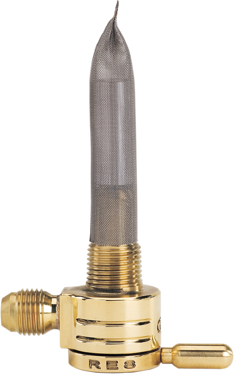 GOLAN PRODUCTS "Click-Slick" Fuel Petcock - Straight - Raw Brass - 22mm 76-312S-BS