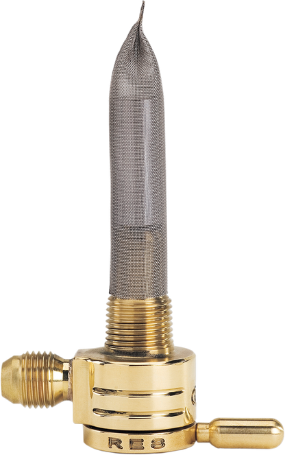 GOLAN PRODUCTS "Click-Slick" Fuel Petcock - Straight - Raw Brass - 22mm 76-312S-BS