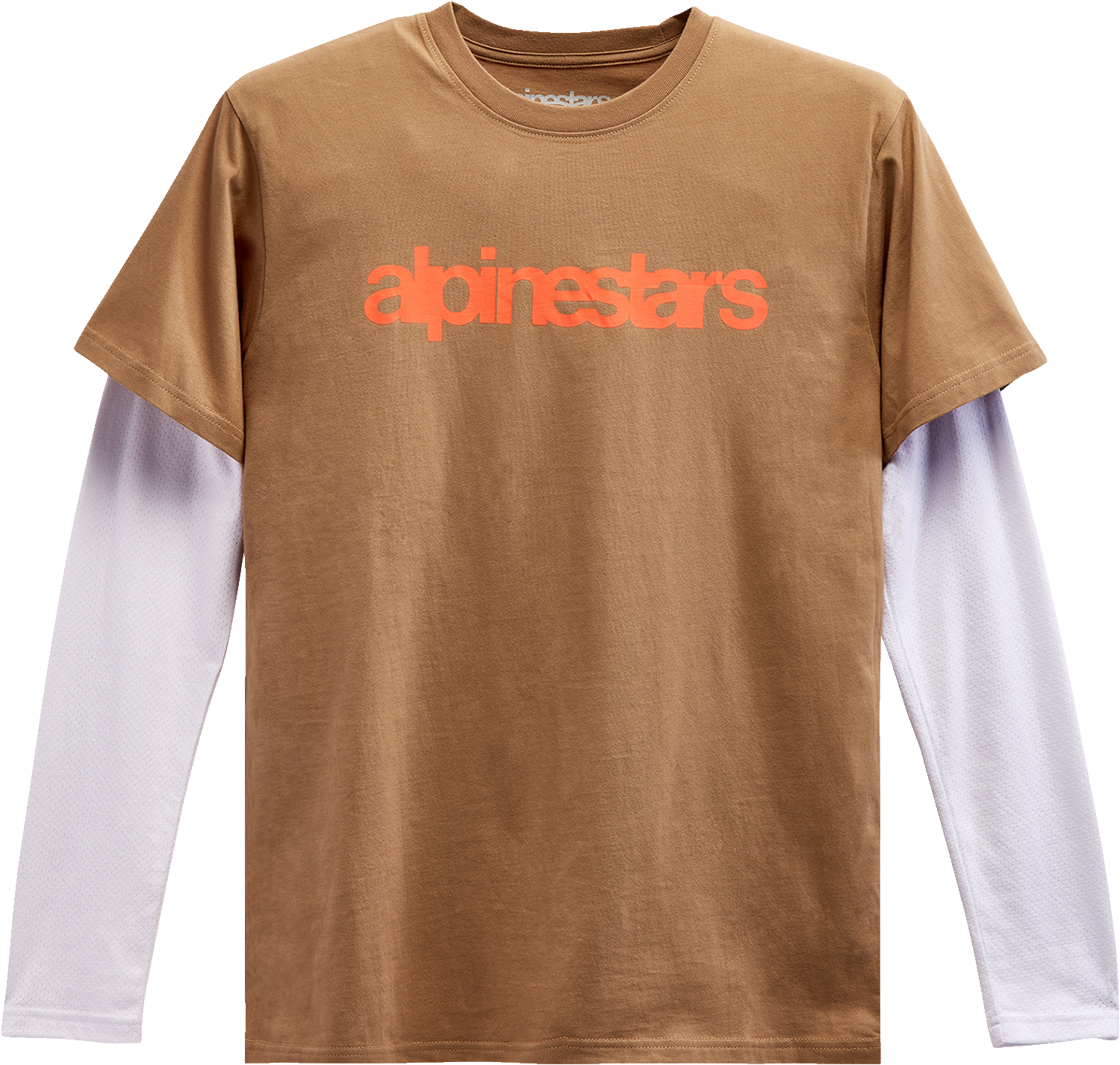 ALPINESTARS Stack Long-Sleeve Knit T-Shirt - Sand/Warm Red - Large 1213713002331L