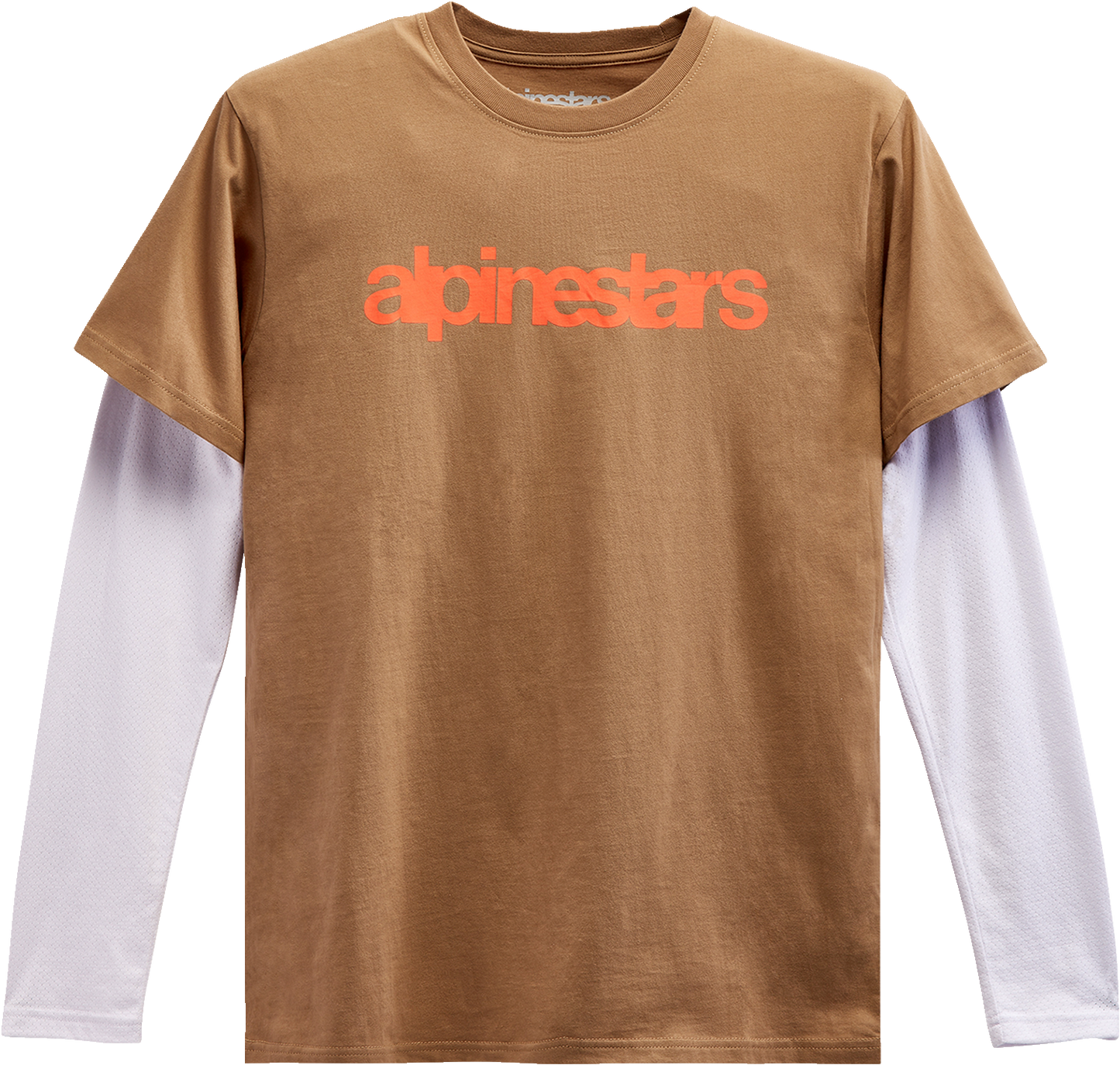ALPINESTARS Stack Long-Sleeve Knit T-Shirt - Sand/Warm Red - 2XL 12137130023312X