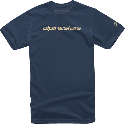 ALPINESTARS Linear Wordmark T-Shirt - Navy/Stone - Medium 1212720207128M