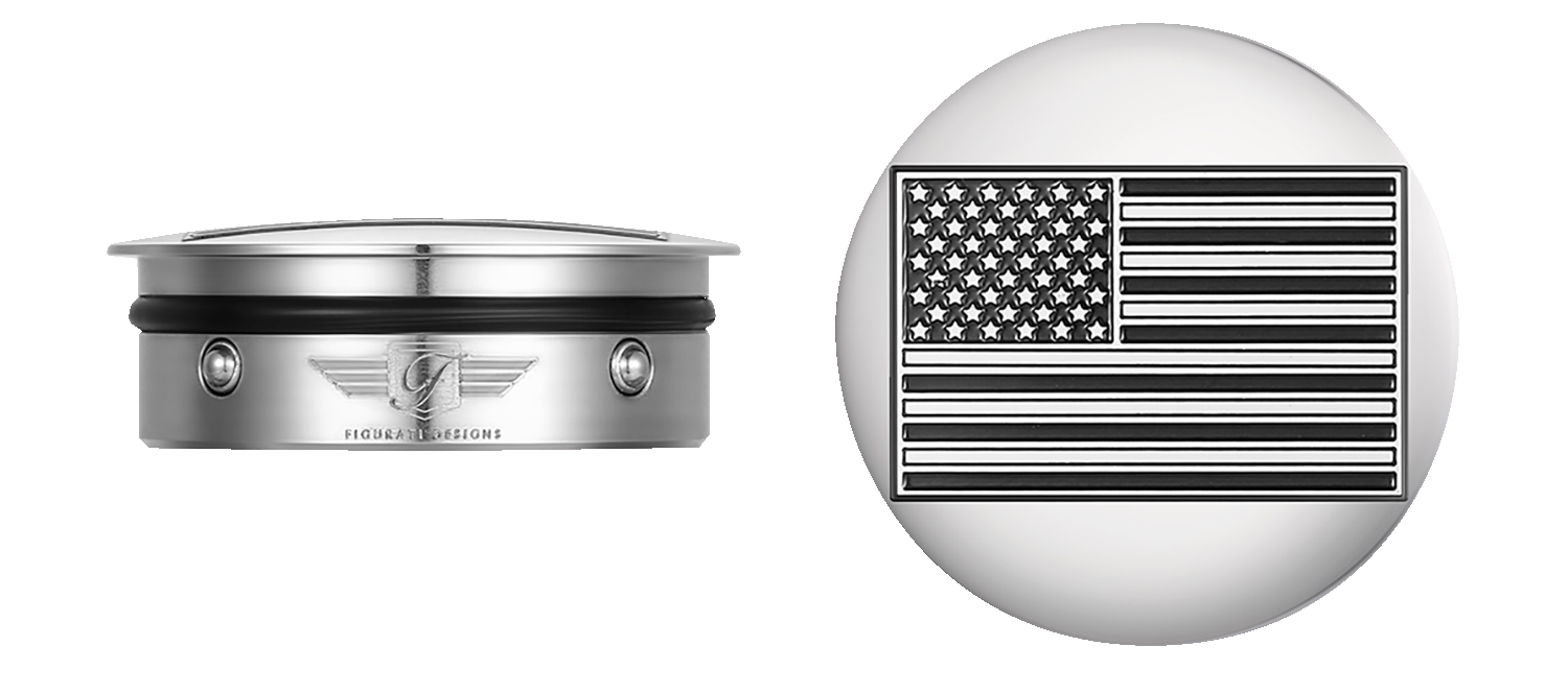 FIGURATI DESIGNS Swing Arm Covers - Contrast Cut - Silver FD26R-AF-CC-SS