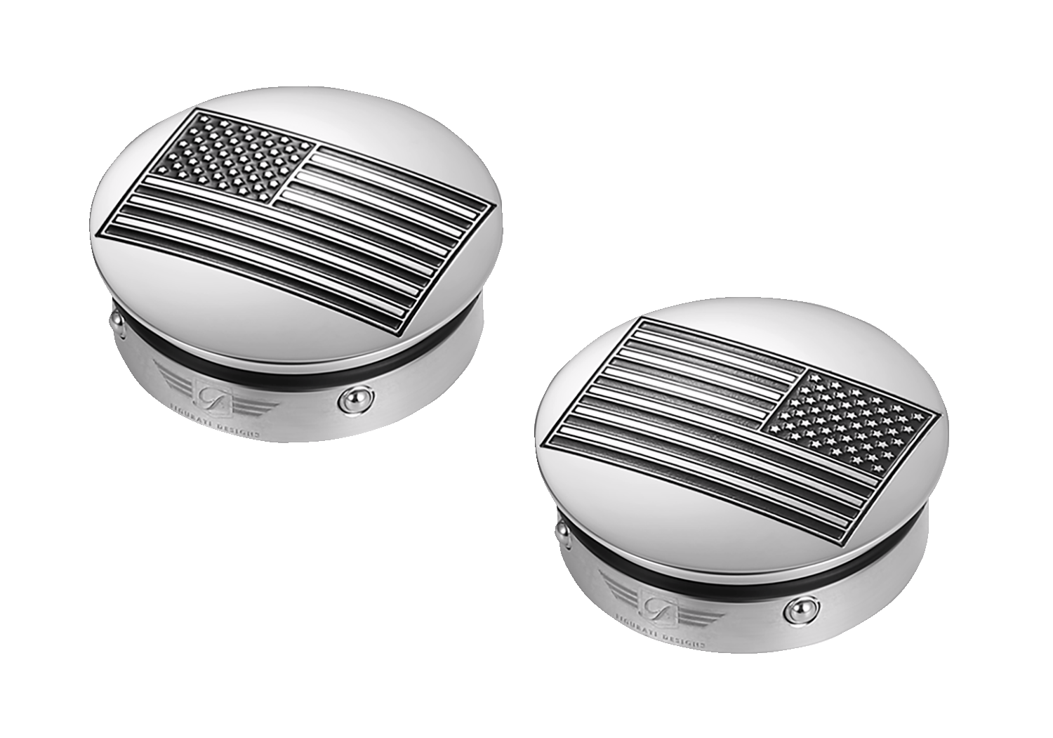 FIGURATI DESIGNS Swing Arm Covers - Contrast Cut - Silver FD26R-AF-CC-SS