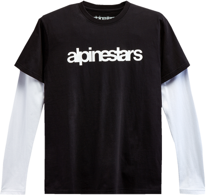 ALPINESTARS Stack Long-Sleeve Knit T-Shirt - Black/White - 2XL 12137130010202X