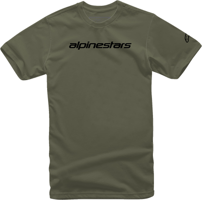 ALPINESTARS Linear Wordmark T-Shirt - Military/Black - Medium 1212720206910M