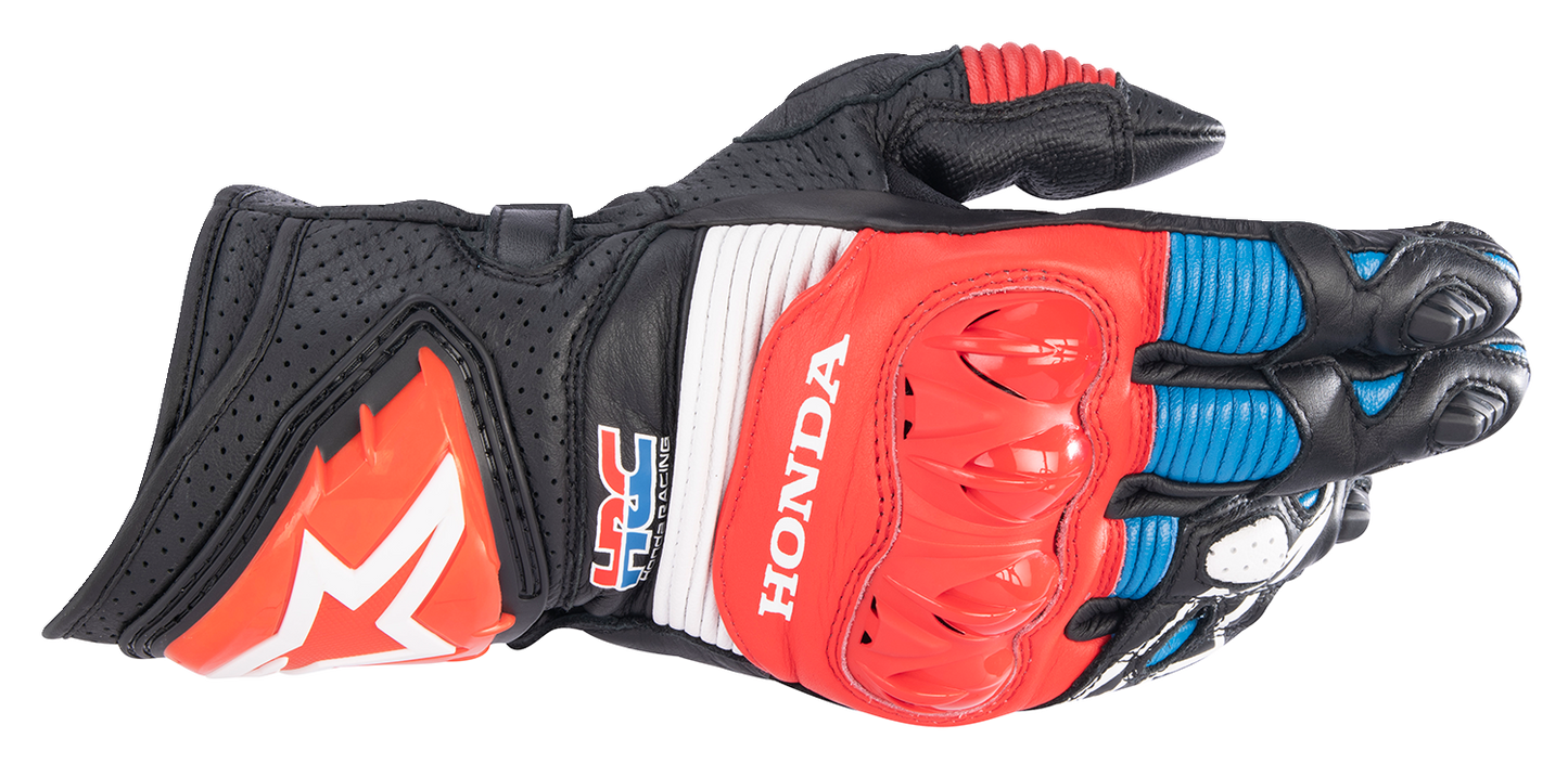 ALPINESTARS Honda GP Pro R3 Gloves - Black/Bright Red/Blue - 2XL 3556223-1317-2X