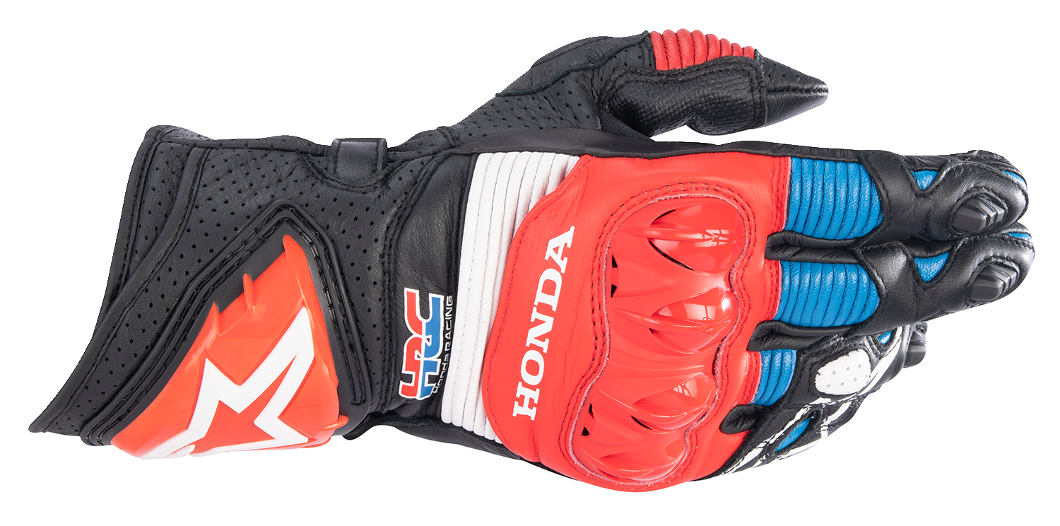 ALPINESTARS Honda GP Pro R3 Gloves - Black/Bright Red/Blue - Large 3556223-1317-L