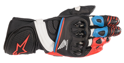 ALPINESTARS Honda GP Plus R v2 Gloves - Black/Bright Red/Blue - 2XL 3556321-1317-2X