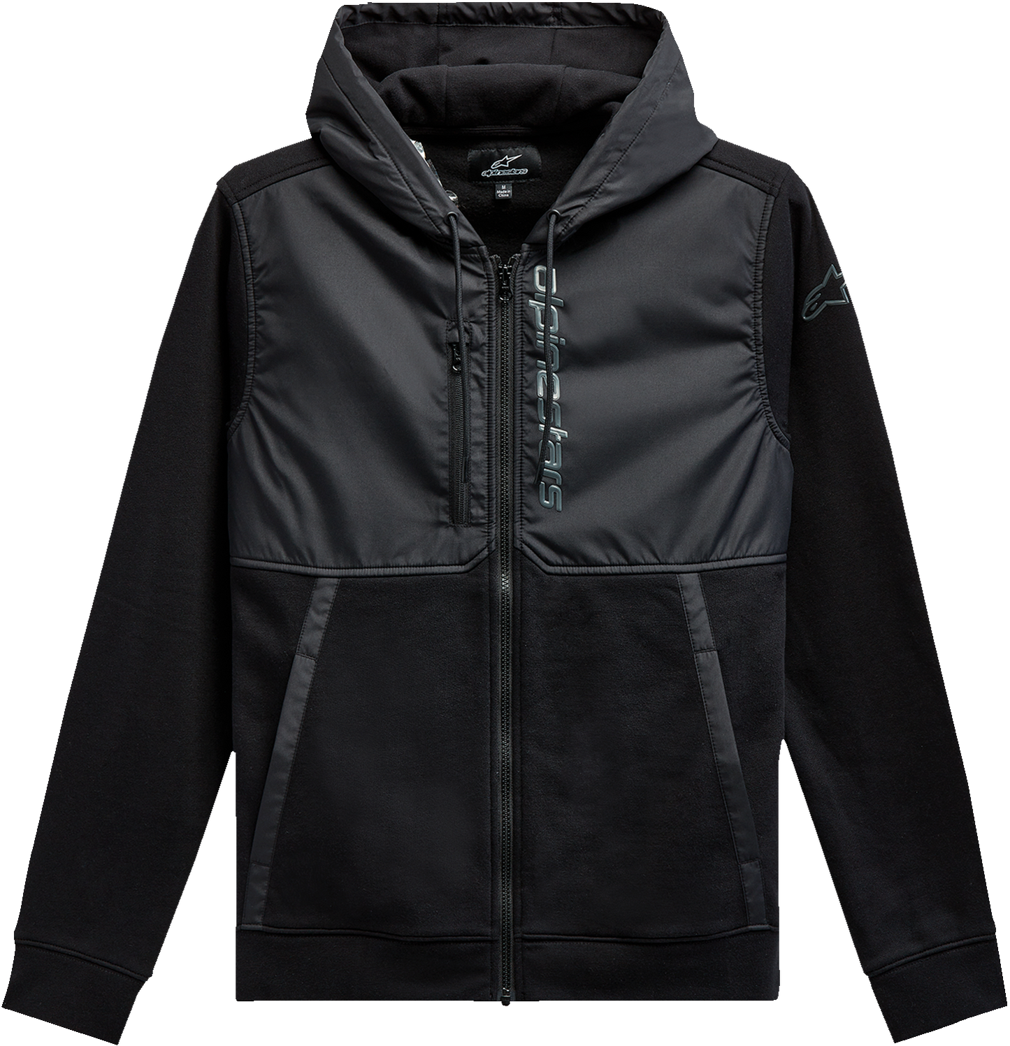 ALPINESTARS Aligned Zip Hoodie - Black/Black - Medium 1213510001010M
