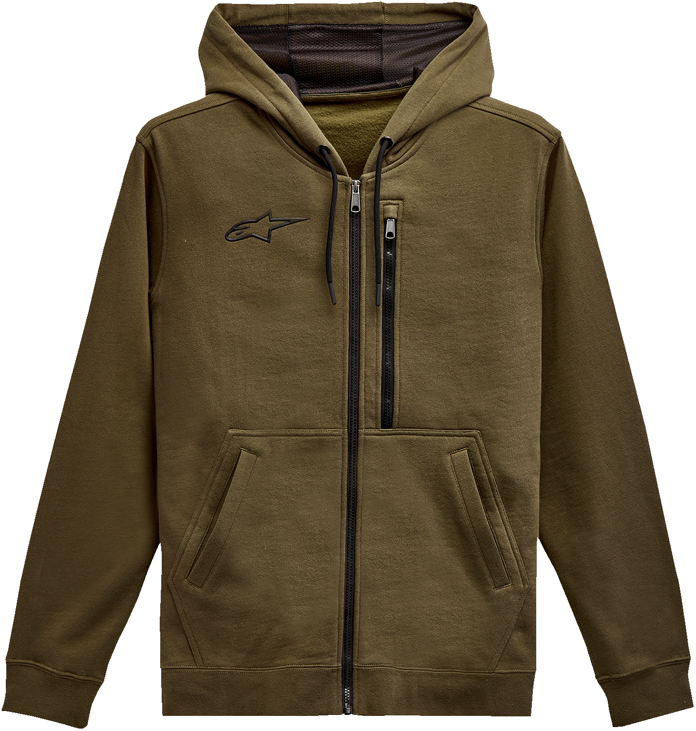 ALPINESTARS Asymmetrical Zip-up Hoodie - Military - Large 121351030690L
