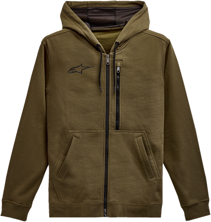 ALPINESTARS Asymmetrical Zip-up Hoodie - Military - XL 121351030690XL