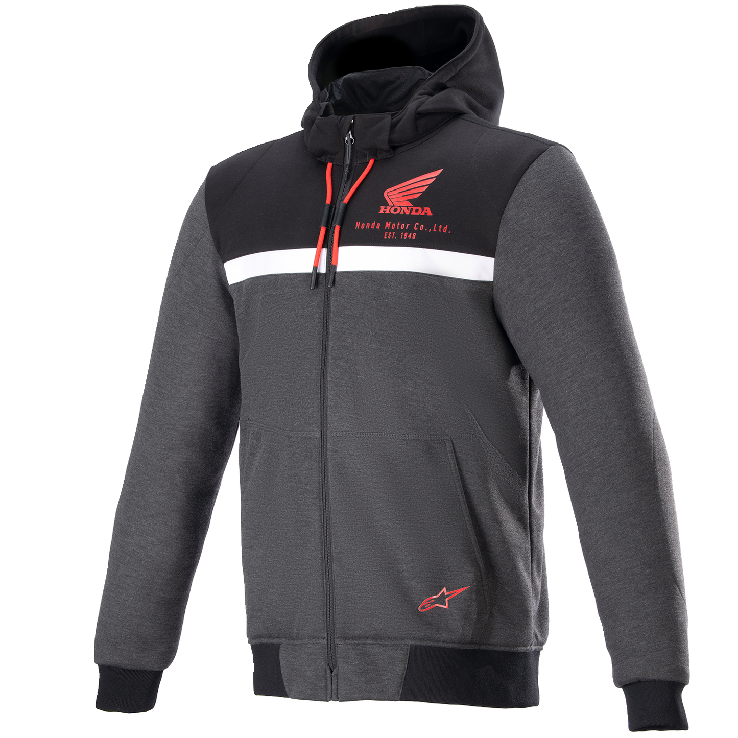 ALPINESTARS Honda Chrome Street Hoodie - Black/Gray/Red - Medium 4201323-1908-M