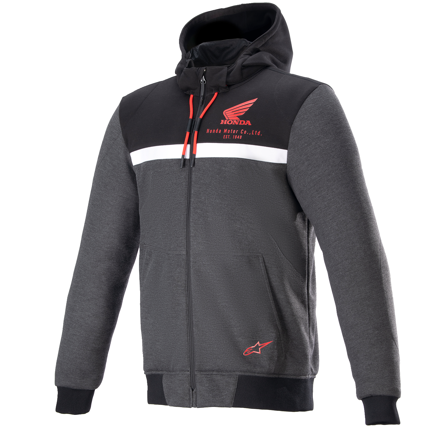 ALPINESTARS Honda Chrome Street Hoodie - Black/Gray/Red - Medium 4201323-1908-M