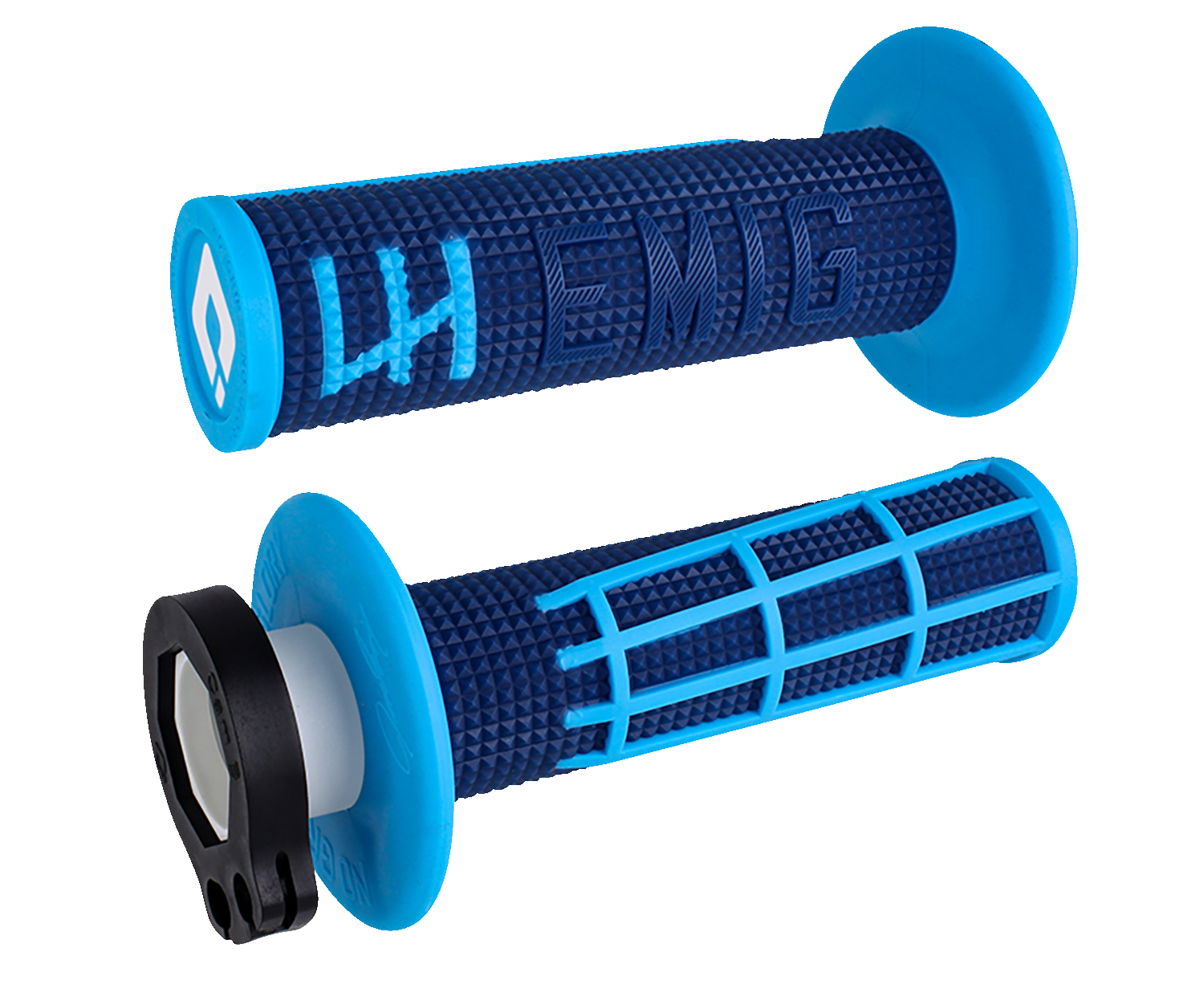 ODI EMIG 2.0 Lock-On Grips - Navy/Cyan H36E2DU