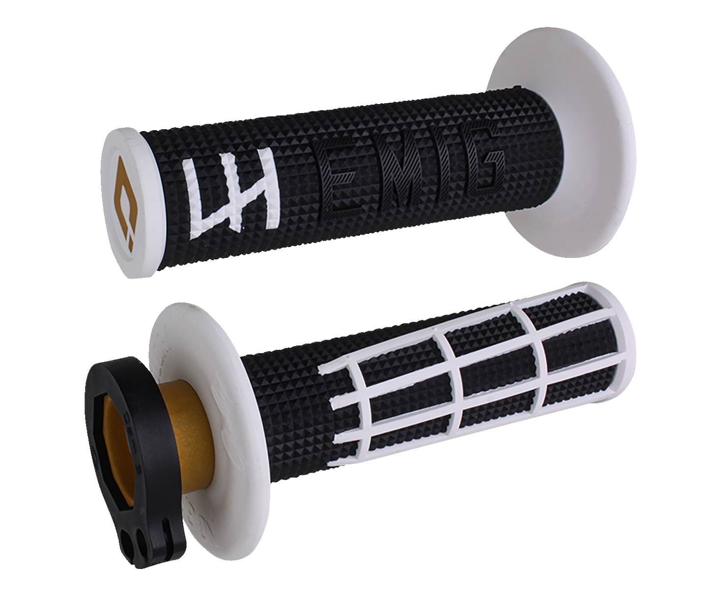 ODI EMIG 2.0 Lock-On Grips - Black/White H36E2BW