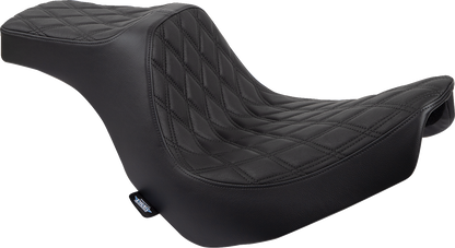 DRAG SPECIALTIES SEATS Predator III 2-Up Seat - Vinyl - Double Diamond - Black Stitching - FL/FX '18-'24 0802-1491