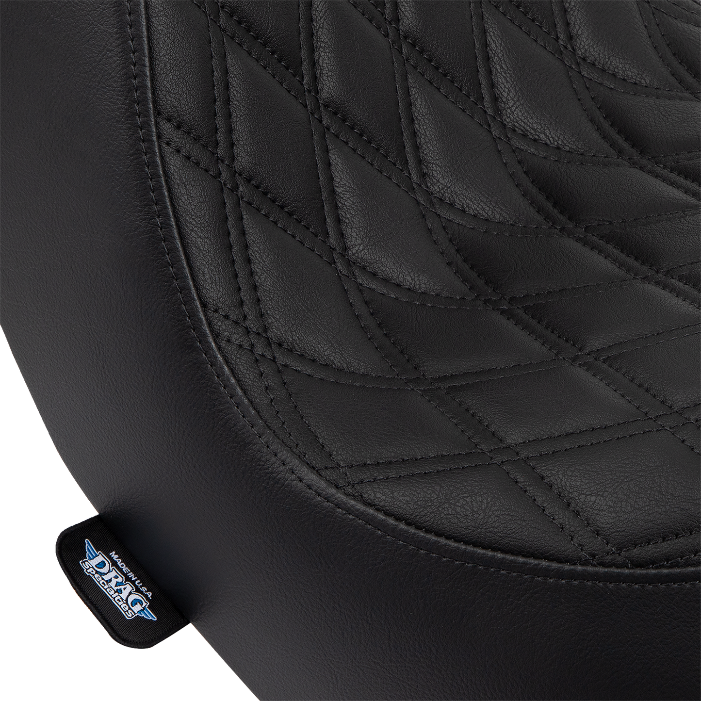DRAG SPECIALTIES SEATS Predator III 2-Up Seat - Vinyl - Double Diamond - Black Stitching - FL/FX '18-'24 0802-1491