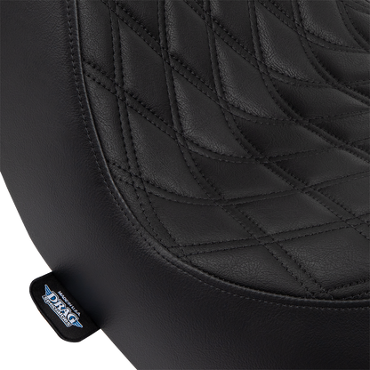 DRAG SPECIALTIES SEATS Predator III 2-Up Seat - Vinyl - Double Diamond - Black Stitching - FL/FX '18-'24 0802-1491