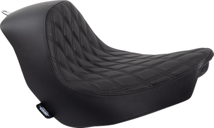 DRAG SPECIALTIES SEATS Solo Seat - Double Diamond - Black Stitching - FL/FX '18-'23 0802-1513