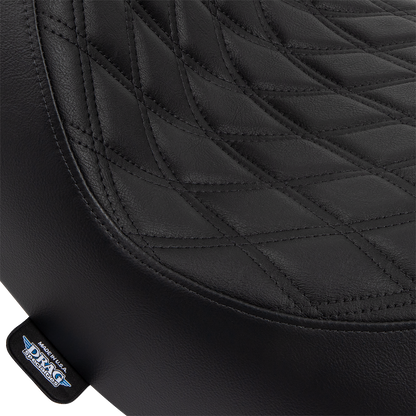 DRAG SPECIALTIES SEATS Solo Seat - Double Diamond - Black Stitching - FL/FX '18-'23 0802-1513