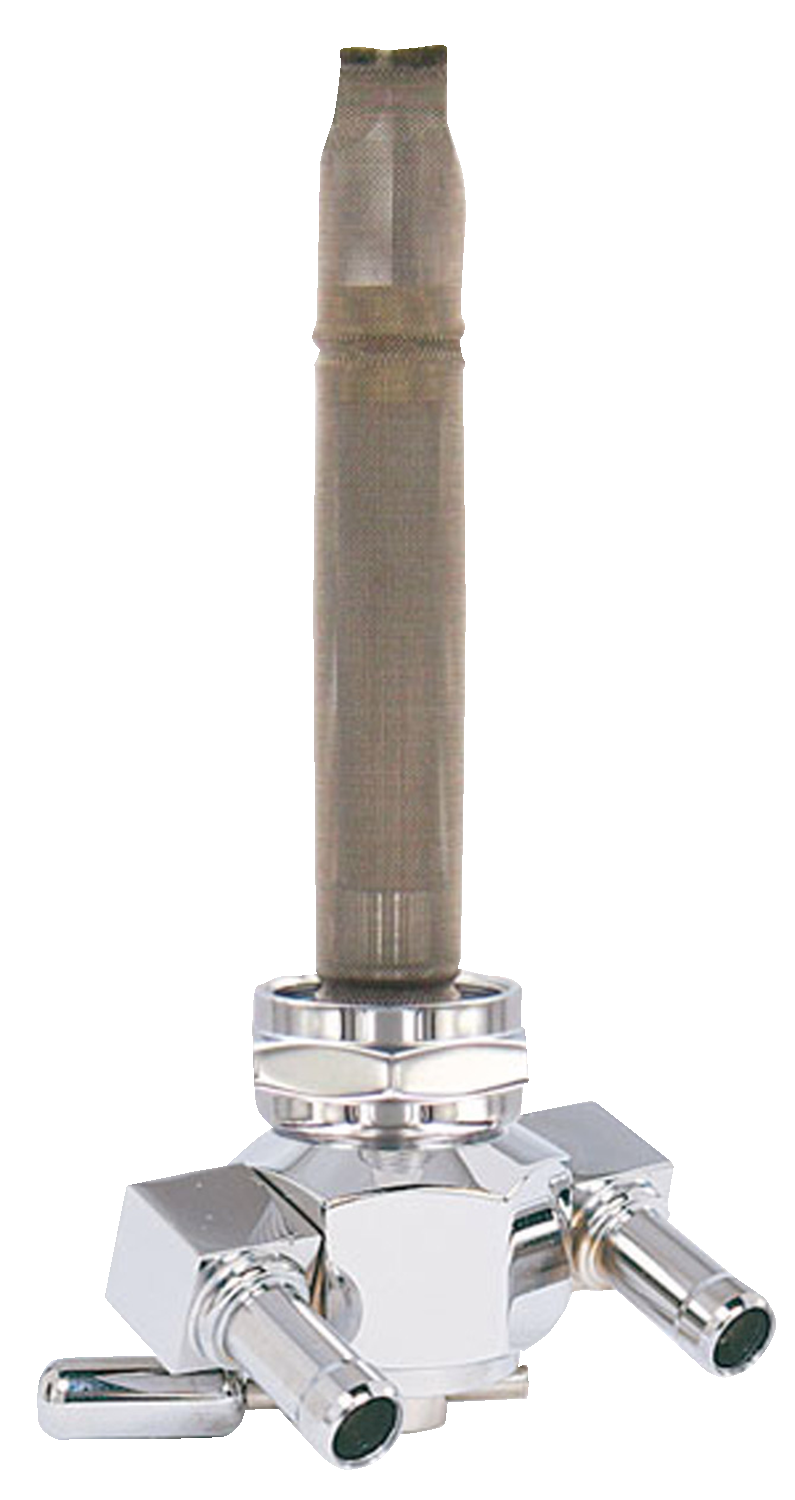 PINGEL Power Flo™ Fuel Valve - 22 mm - Hex - 90° - Chrome 3311-D-CH