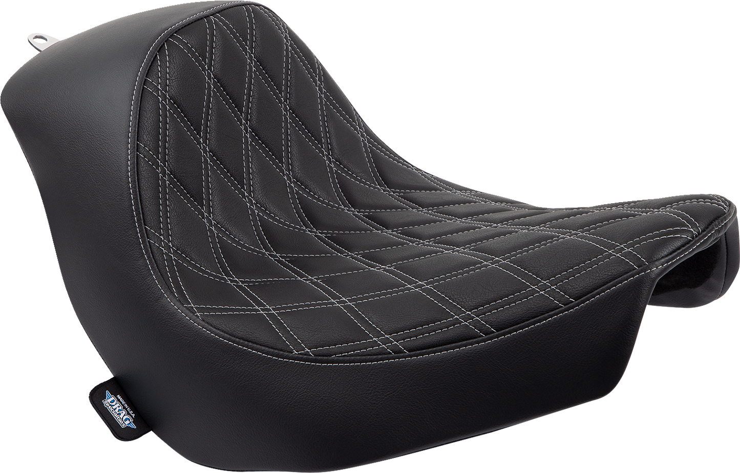 DRAG SPECIALTIES SEATS Solo Seat - Double Diamond - Silver Stitching - FL/FX '18-'23 0802-1514