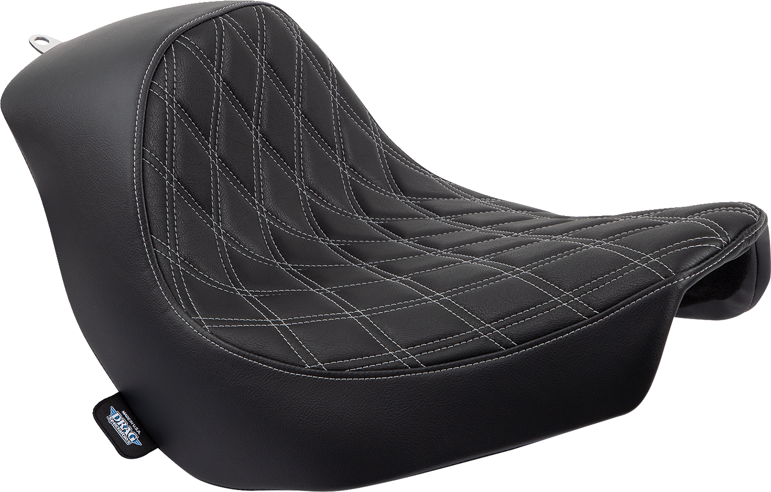 DRAG SPECIALTIES SEATS Solo Seat - Double Diamond - Silver Stitching - FL/FX '18-'23 0802-1514