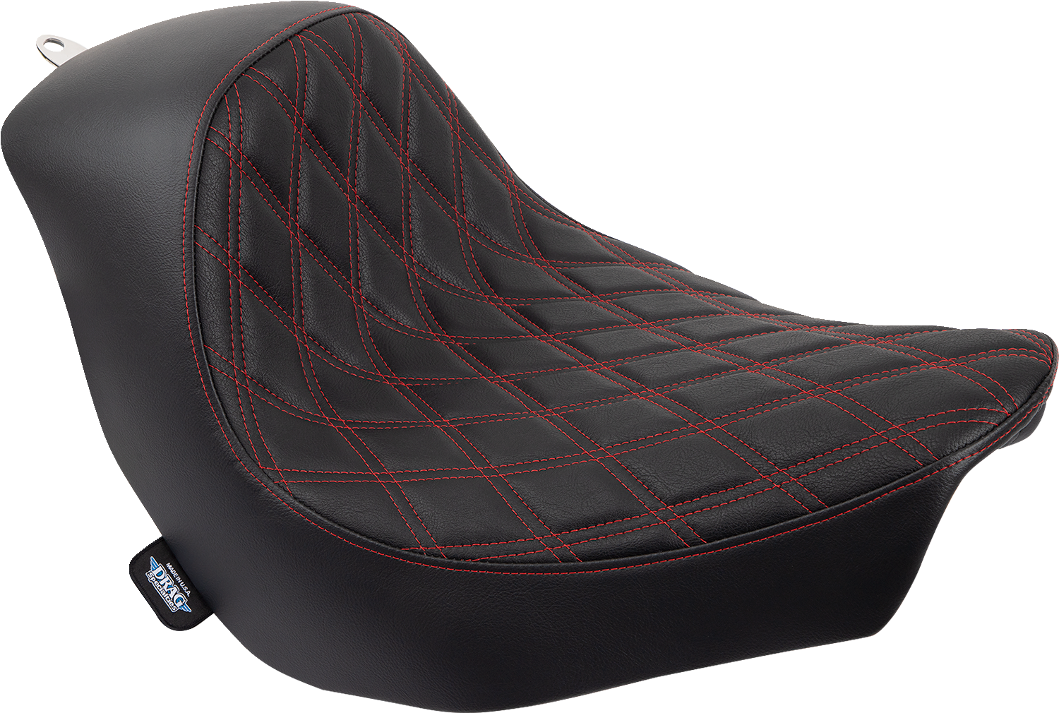 DRAG SPECIALTIES SEATS Solo Seat - Double Diamond - Red Stitching - FL/FX '18-'23 0802-1515