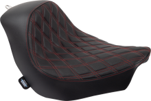 DRAG SPECIALTIES SEATS Solo Seat - Double Diamond - Red Stitching - FL/FX '18-'23 0802-1515