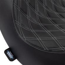 DRAG SPECIALTIES SEATS Solo Seat - Double Diamond - Silver Stitching - FL/FX '18-'23 0802-1514
