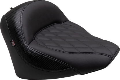 MUSTANG Solo Touring Seat - w/o Driver Backrest - Black - Diamond Stitch - Chief '22-'23 88203