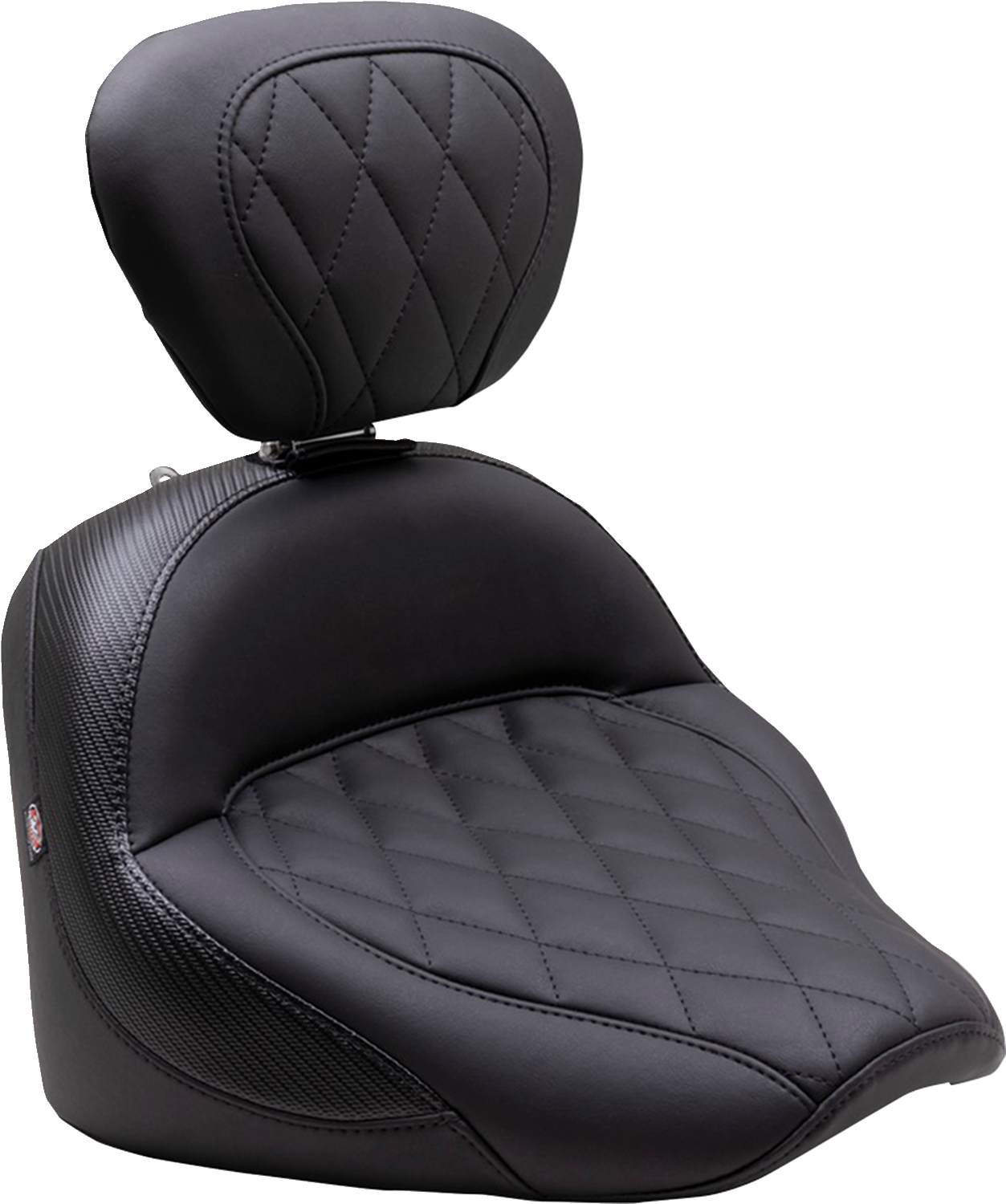 MUSTANG Solo Touring Seat - w/ Driver Backrest - Black - Diamond Stitch - Chief '22-'23 89740