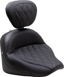 MUSTANG Solo Touring Seat - w/ Driver Backrest - Black - Diamond Stitch - Chief '22-'23 89740