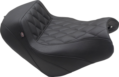 MUSTANG Squareback/Fastback Solo Seat - Black - Diamond Stitch - Vulcan S '15-'23 76430
