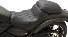 MUSTANG Squareback/Fastback Solo Seat - Black - Diamond Stitch - Vulcan S '15-'23 76430